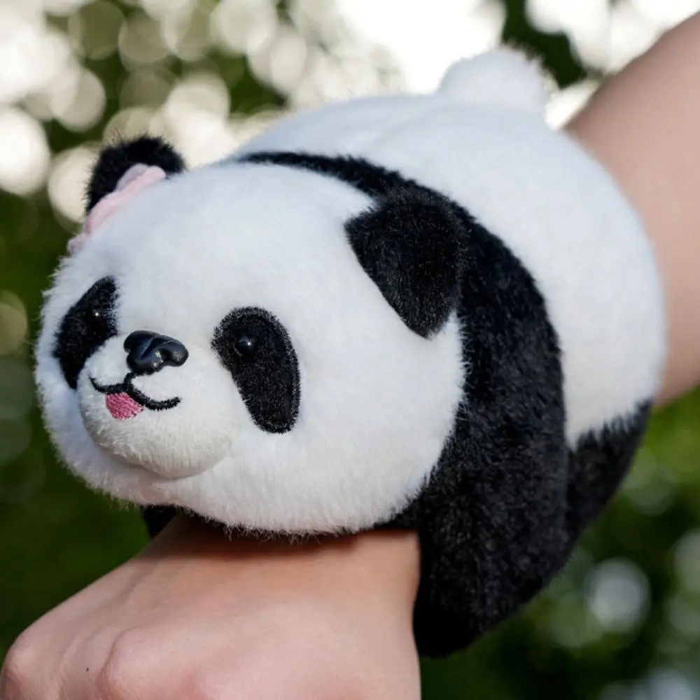 Süße Puppe Panda Plüsch Handgelenk Band weiche Simulation Slap Armband Serie lustige selbstrollende Panda Slap Snap Wrap Armband