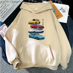 Anime Initial D Hoodie JDM Mix Civic CRX Integra Print Sweatshirts Men Fashion Tops Hooded Streetwear Women Long Sleeve Sudadera