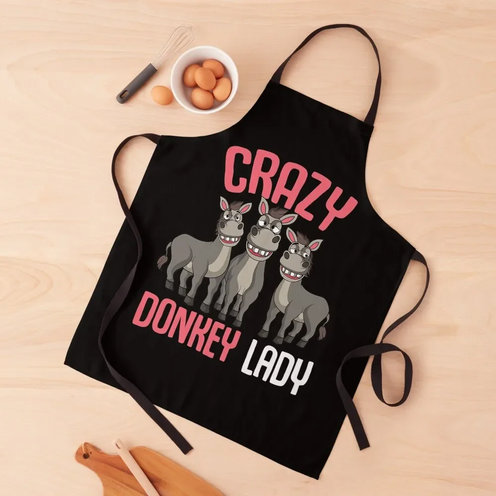 

Crazy Donkey Lady Donkey Lover Women Apron christmas kitchen painters Things For Kitchen For Kitchen Women Apron