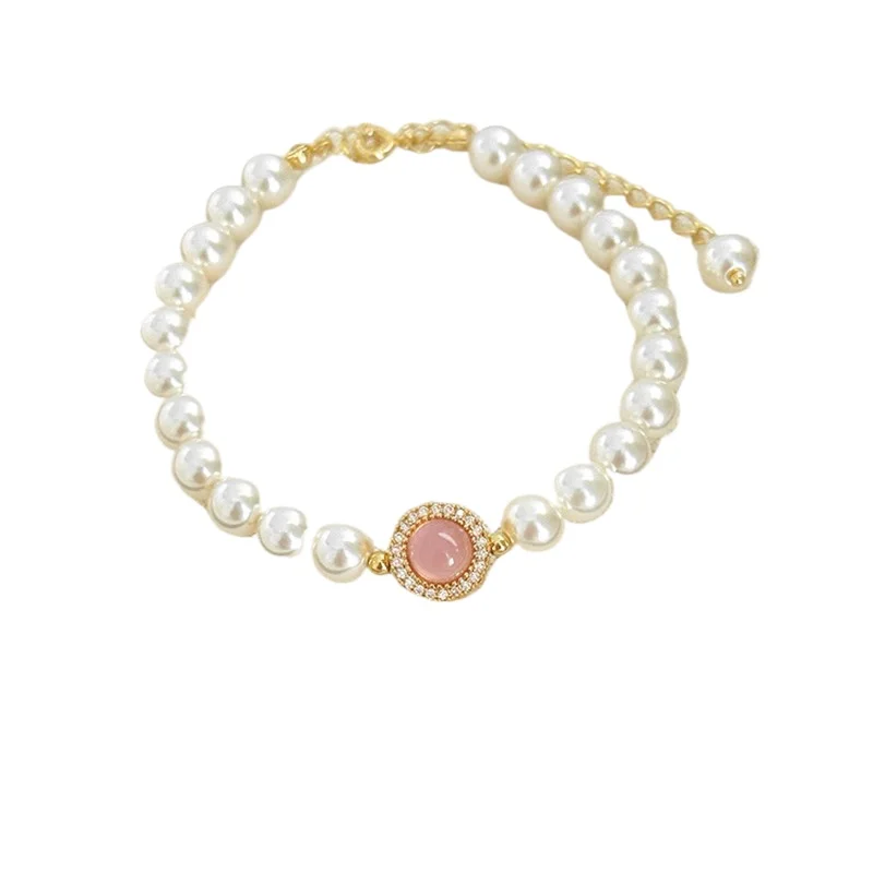 

Chalcedony Pearl Bracelet Feminine Temperament Celebrity Fashion Simple Versatile Jewelry