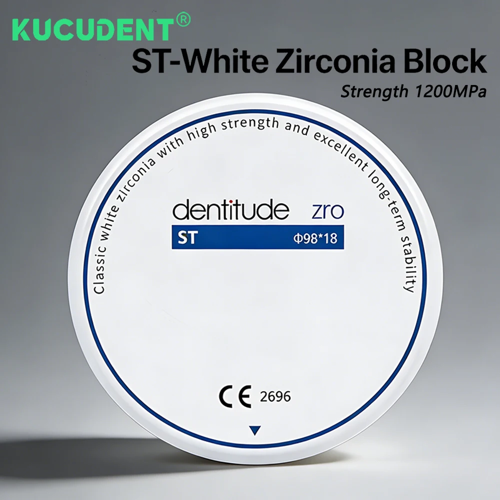 

Dental Zirconia Disc Disc 98mm ST White for Open CAD/CAM System High Strength 1200MPa Dentistry Lab Crown Bridge Materials