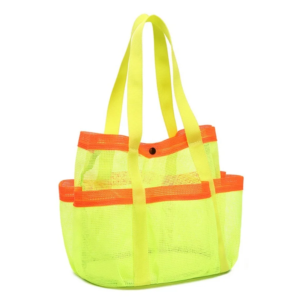 Portable Beach Tote Bag Breathable Quick Dry Mesh Beach Storage Bag Large Capacity Foldable Swimming Handbag