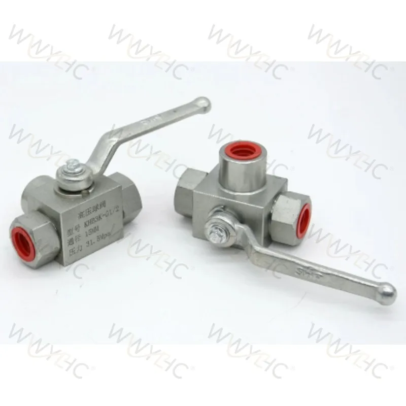 Suitable for KHB3K L-Type 2 Position 3 Way Hydraulic Ball Valve High Pressure Metric & Imperial Female Thread 3