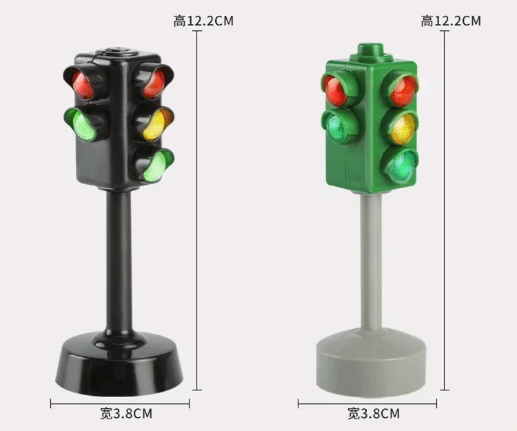 [Funny] 5pcs/set Family traffic safety education toy traffic lights car toy collection model red green light lamp kids baby gift