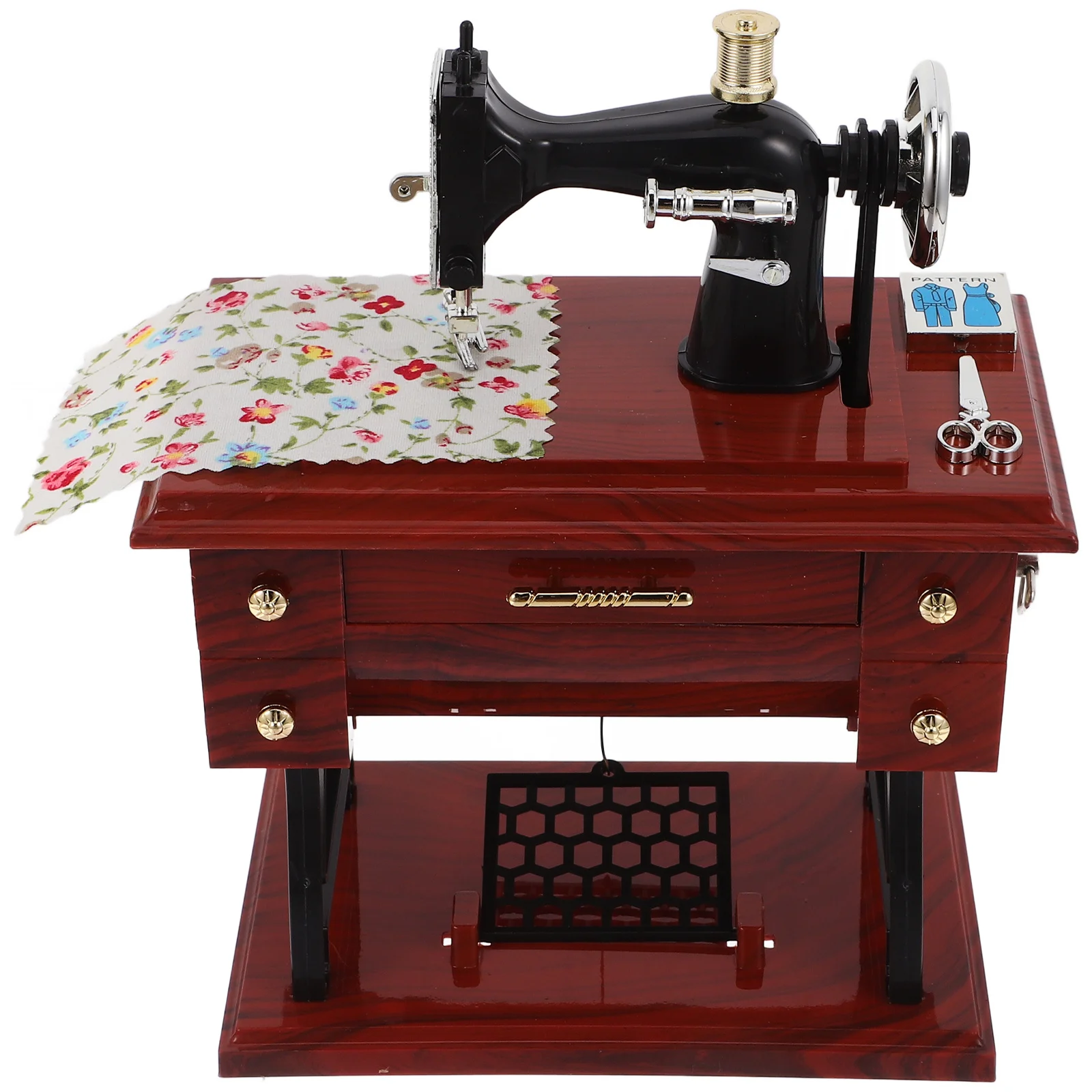 

Vintage Sewing Machine Music Box Large Size Creative Music Ornament Romantic Atmosphere Musical Fairy Tune Gift for Mother's Day