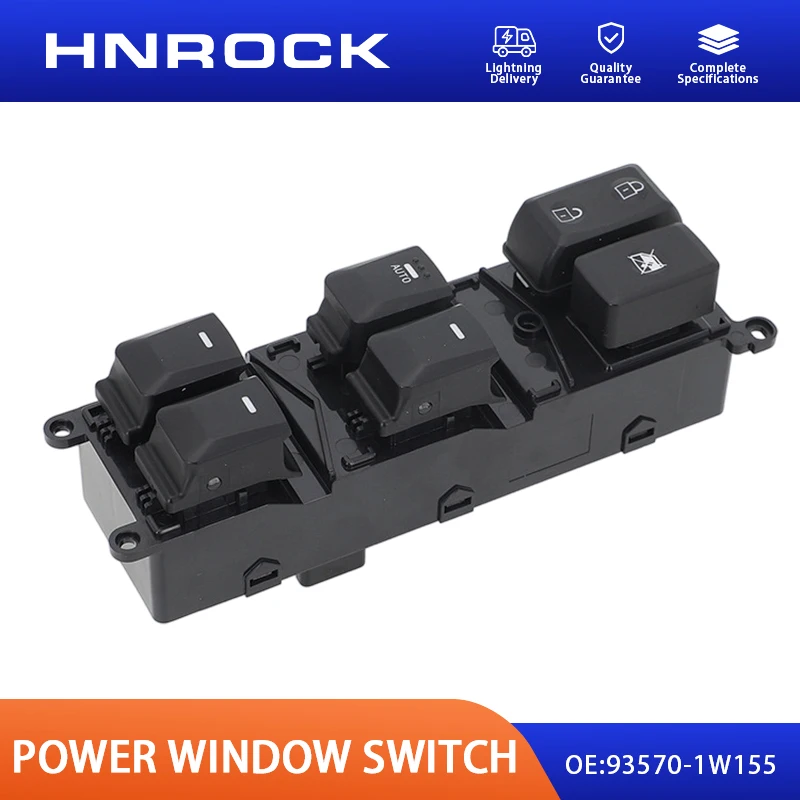 NEW HNROCK 93570-1W155 Glass Window Regulator Compatible with 2012-2015 Hyundai Rio Car Parts Driver Side Window Switch
