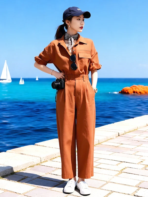 

Ele Повседневный женский комбинезон с воротником-стойкой, длинные брюки с высокой талией, ort Sve Sweatirt Sle