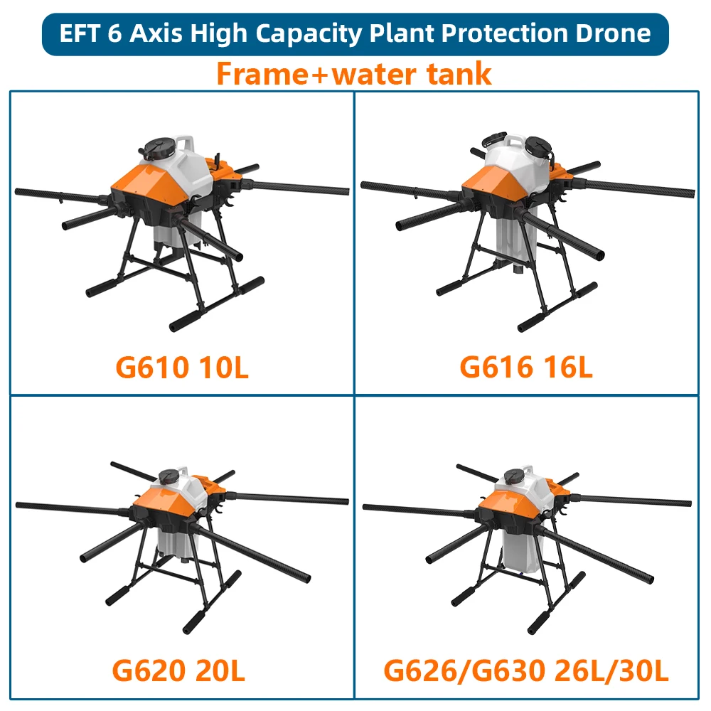 EFT G610 G616 G620 G626 G630 30L Agricultural spraying frame  with JIYI Flight Control Hobbywing Power System Frame Kit