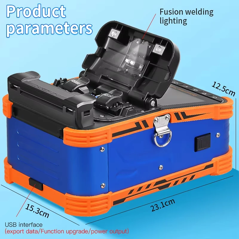 AUA-70F Fully Automatic Fiber Optic Fusion Splicer 6 Motors Multilingual SM MM Fiber Core Welding Machine With VFL OPM