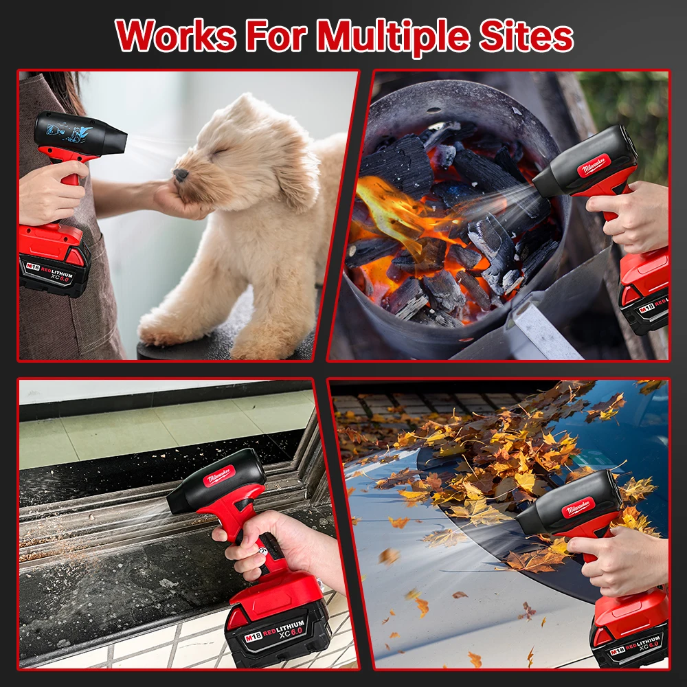 Milwaukee Mini Blower 130000 RPM Hand Portable Violent Turbo Fan High speed 4-speed Adjustable Use Car and Home Cleaning Blower image 4