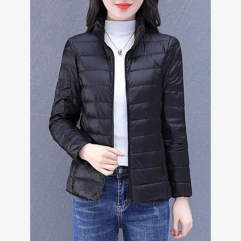 المرأة أسفل القطن Jaet شتاء جديد Faion خفيفة الوزن الدفء ملابس خارجية الخبز Sle معطف عادي رقيقة ort طول #4