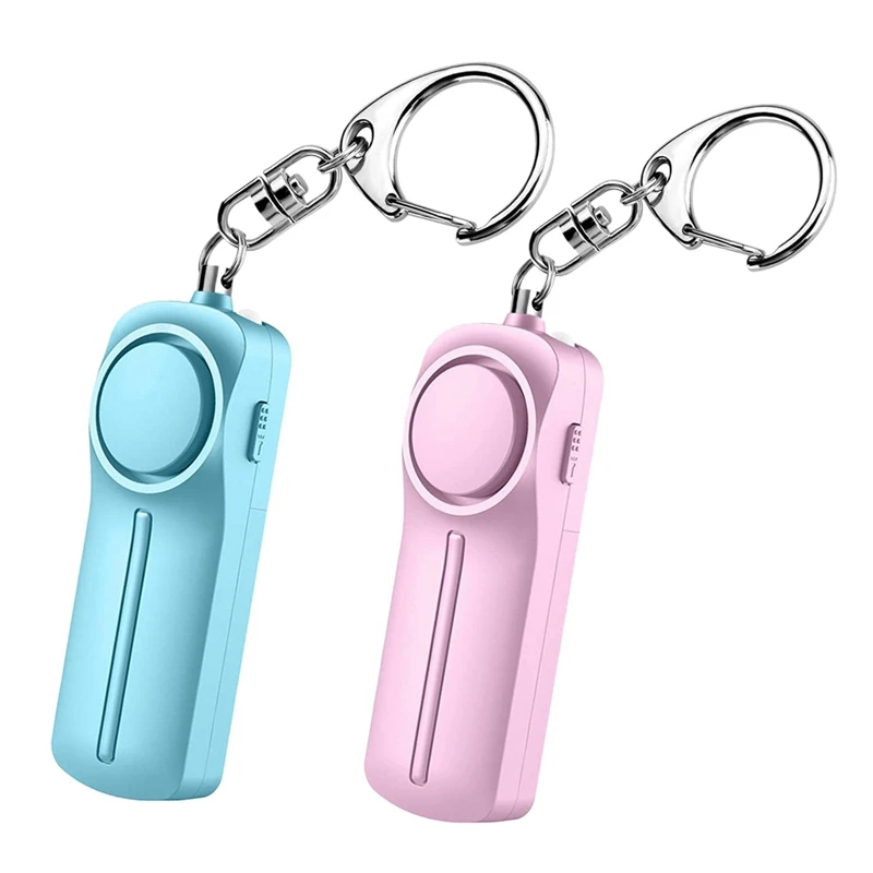 

Safe Personal Alarm 130DB Keychain Alarm With LED Light Emergency Safety Alarm For Women Kids Elderly(Blue&Pink)