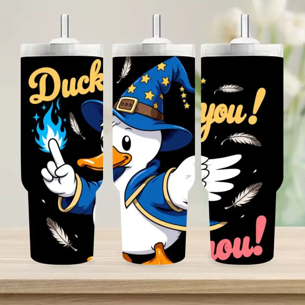 

1 шт., 40 унций, кофейная кружка с рисунком волшебника, изолированная дорожная кружка для мужчин и женщин, горячая/холодная кружка с двойными стенками, волшебный подарок утки, автомобиль