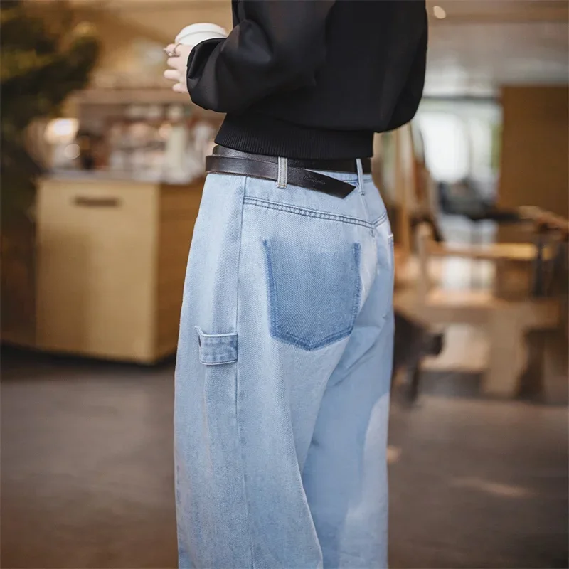 Maden Jeans lavati decostruiti vintage da donna Primavera Autunno Pantaloni larghi in denim a gamba dritta Pantaloni streetwear casual pesanti