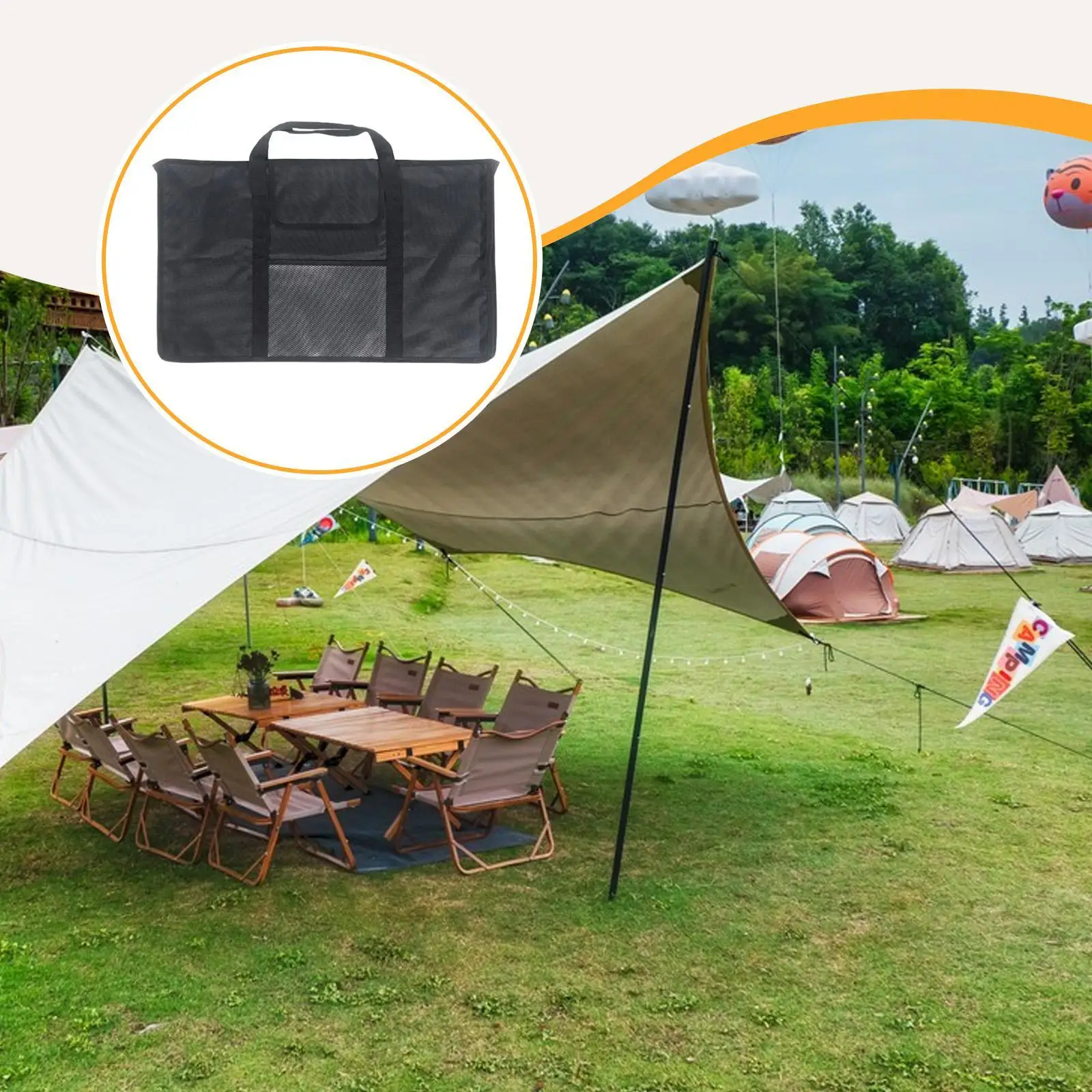 

Folded Camp Table Storage Bag Dustproof Duffel Organizer with Handles Lightweight Carry Bag for Camp Travel Picnic BBQ Hiking