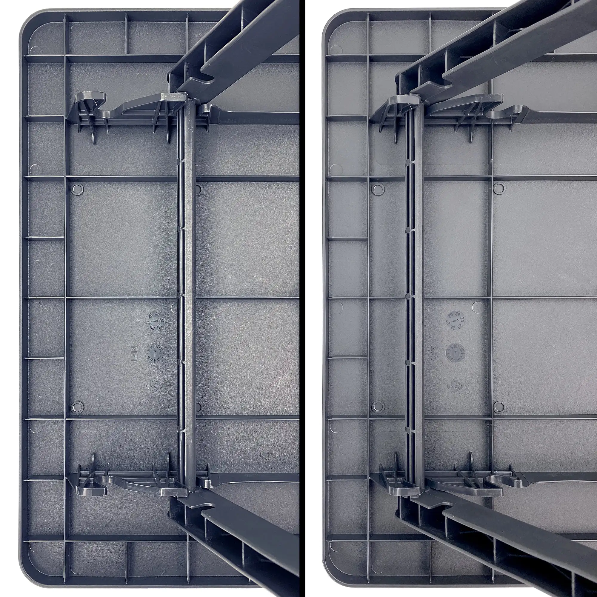 19-inch Folding Camp Table, Gray Wood Grain Plastic Top for Outdoor Picnics, Patio, Deck, and Beach, Portable & Lightweight