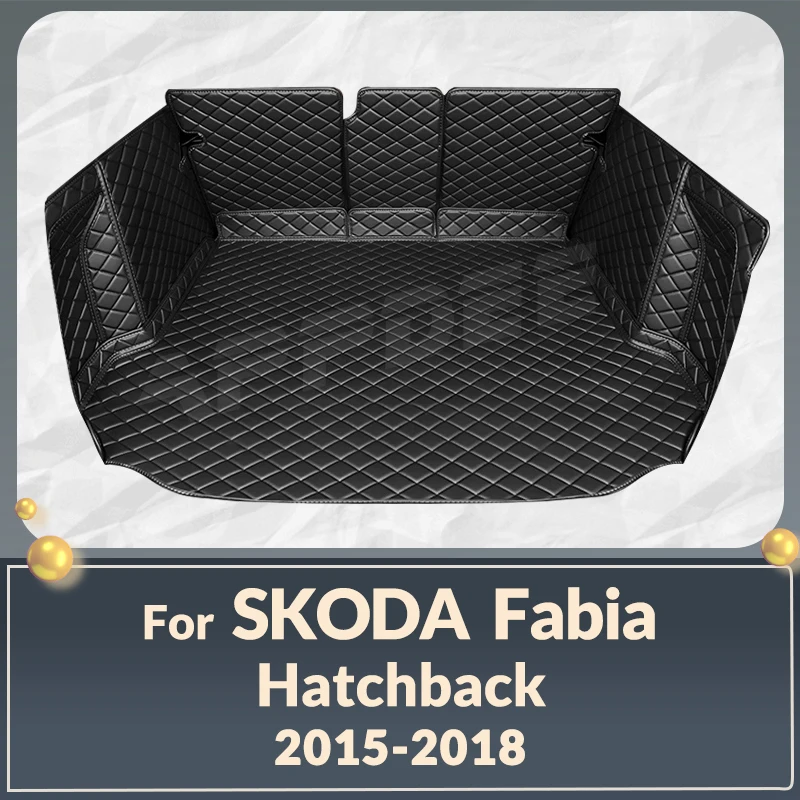 

Auto Full Coverage Trunk Mat For SKODA Fabia Hatchback 2015-2018 17 16 Car Boot Cover Pad Interior Protector Accessories