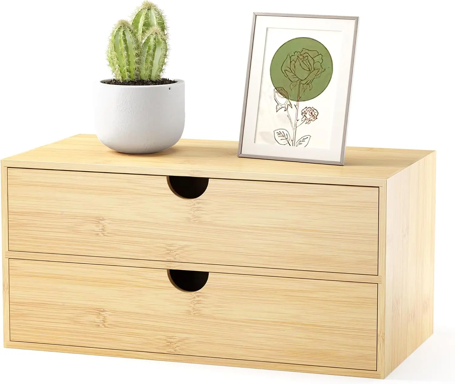Office Organizer Wood Desktop Cosmetics Office All Season White