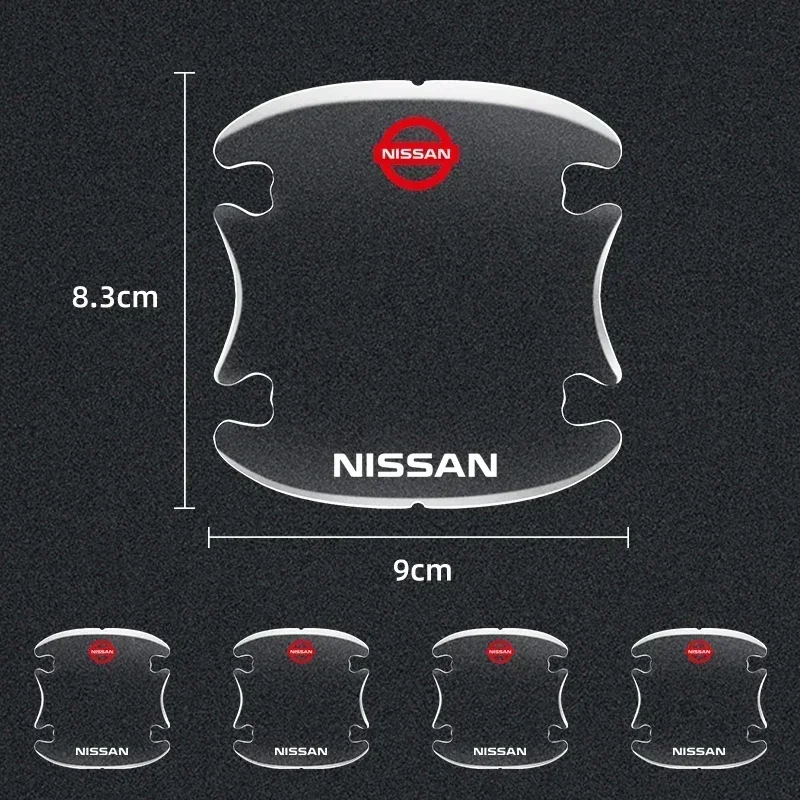 4pcs/set Transparent Car Door Handle Bowl Sticker For Nissan X-trail Qashqai Note Juke Sentra Patrol Navara Micra Leaf Almera