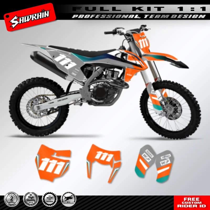 

Sawrain Motorcycle Stickers Custom Team Graphics Backgrounds Number Decals Kit For KTM SXF 2016 2017 2018 EXC 2017 2018 2019