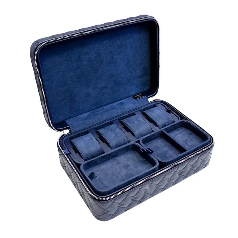 custom.Velvet Vintage Jewelry Travel Organizer Carrying Necklace Bangle Jewelry Display Box Portable Suitcase