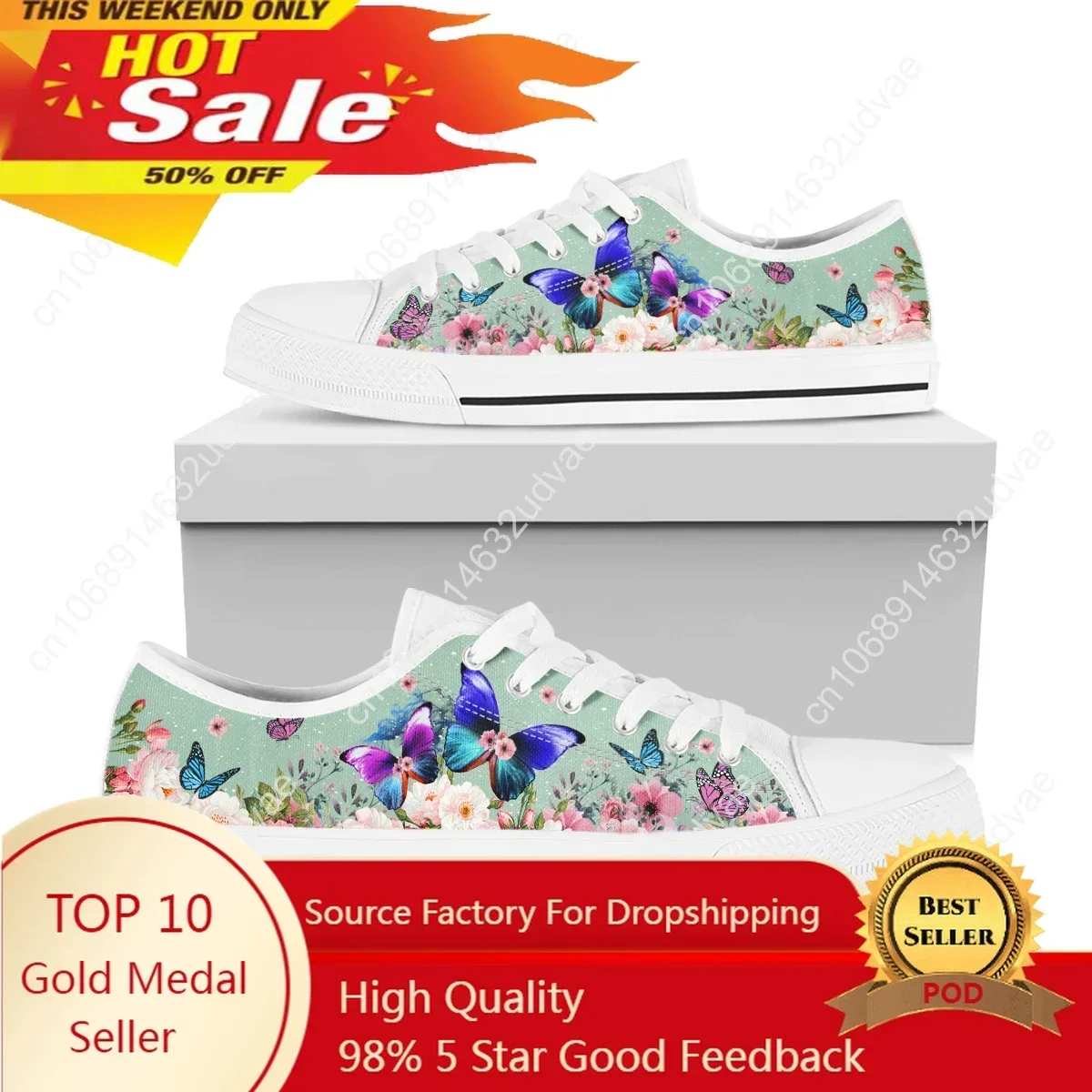 

Women Shoes Summer New Purple Butterfly Breathable Board Shoes Casual Shoes Canvas Shoe Lace Up Low Top Women's Shoe