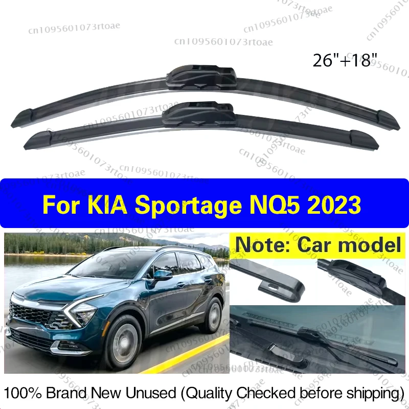 

Car Front Wiper Blades For Kia Sportage NQ5 2023 Windshield Windscreen Windows Boneless Frameless Rubber Auto Accessories J Hook