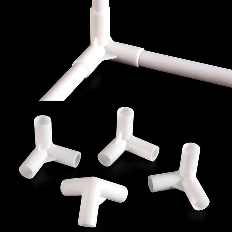 

10/30pcs Internal Dia 16mm White PVC Pipe Connectors Plastic Tent Fittings Straight Elbow Tee Home Wardrobe DIY Tools