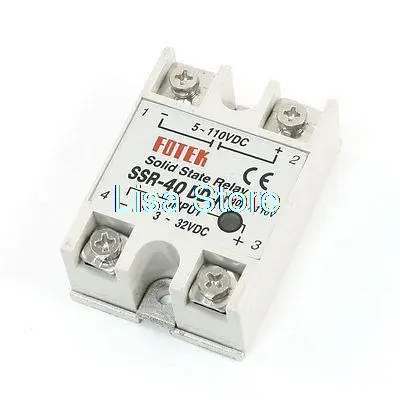 Single Phase Gray Solid State Relay SSR-40DD DC 5-110 3-32V