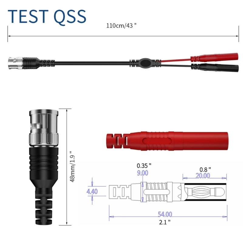 BNC Male to 4mm Safety Male Banana Plug Test Lead Probes Oscilloscope Low Loss Coaxial Cable-Connection Conductive Wire