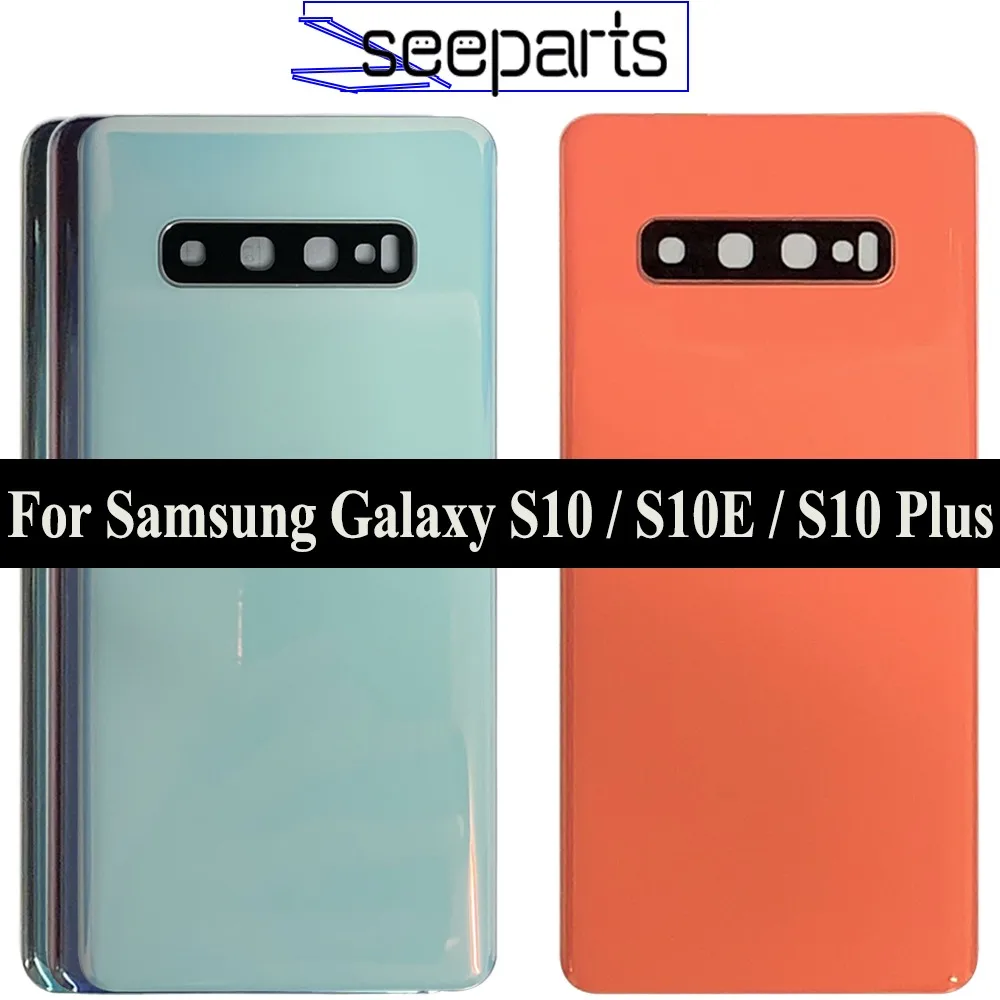 New Back Glass For Samsung Galaxy S10 Plus Battery Cover Rear Door Housing Case For Samsung S10E Battery Cover Camera Lens