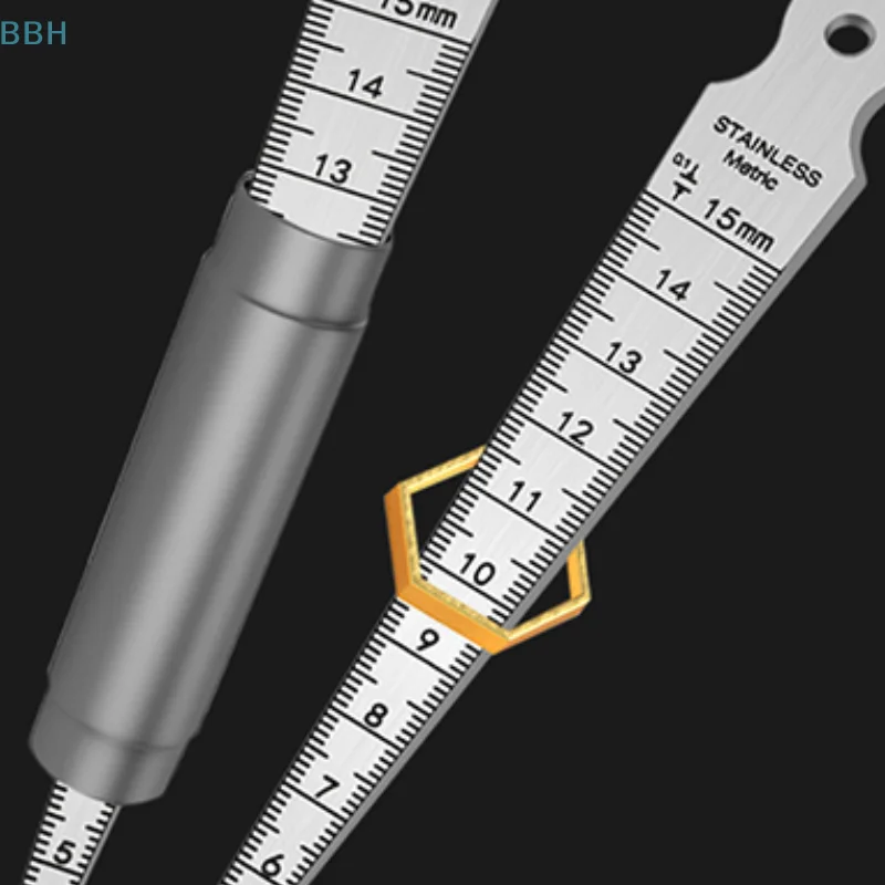 1 قطعة 1-15 مللي متر الفولاذ المقاوم للصدأ تفتق مقياس المحسس القطر الداخلي حاكم الفجوة أداة قياس ثقب لفتحة الفجوة تفتق مقياس ​