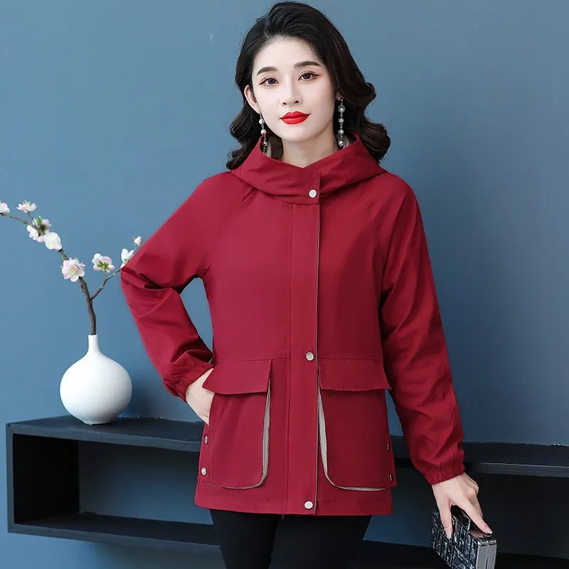 

New Autumn Women Jacket Long Sleeve Causal Windbreaker Famale Hooded Loose Basic Coat Bomber Jackets Outerwear