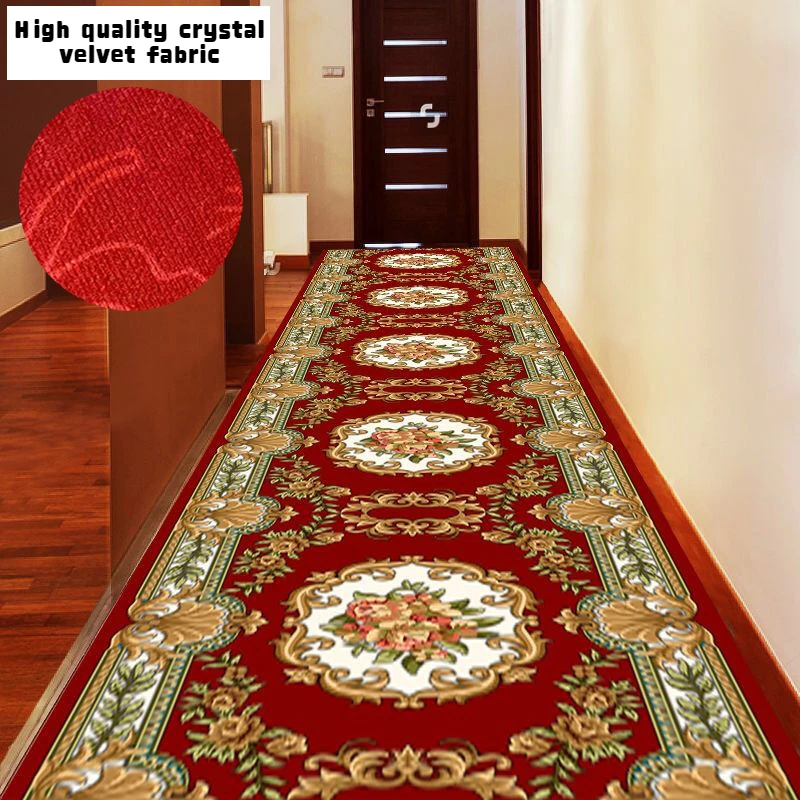 

Customizable Aisle Hallway Long Carpets Retro Stairs Corridor Home Decor Wedding Hotel Area Rug Long Runner Entrance Door Mat