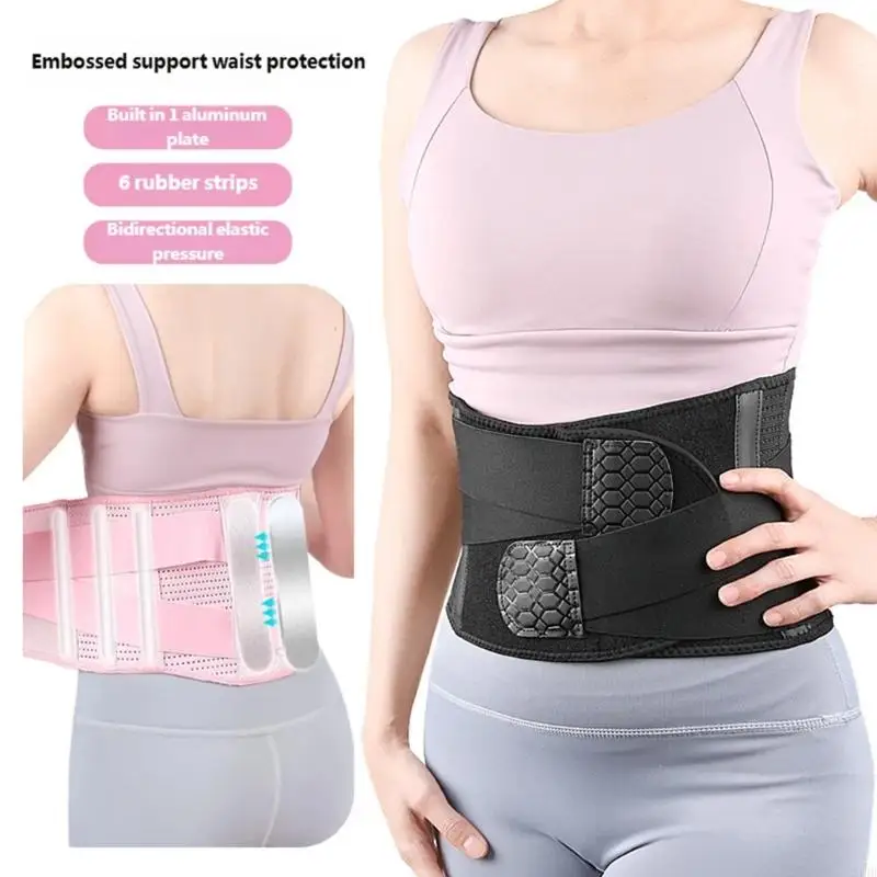 

Heavy Duty Lumbar Support Belt with Aluminum Plate Breathable Adjustable Back Brace Waist Support Belt for Gym Workout 24BD