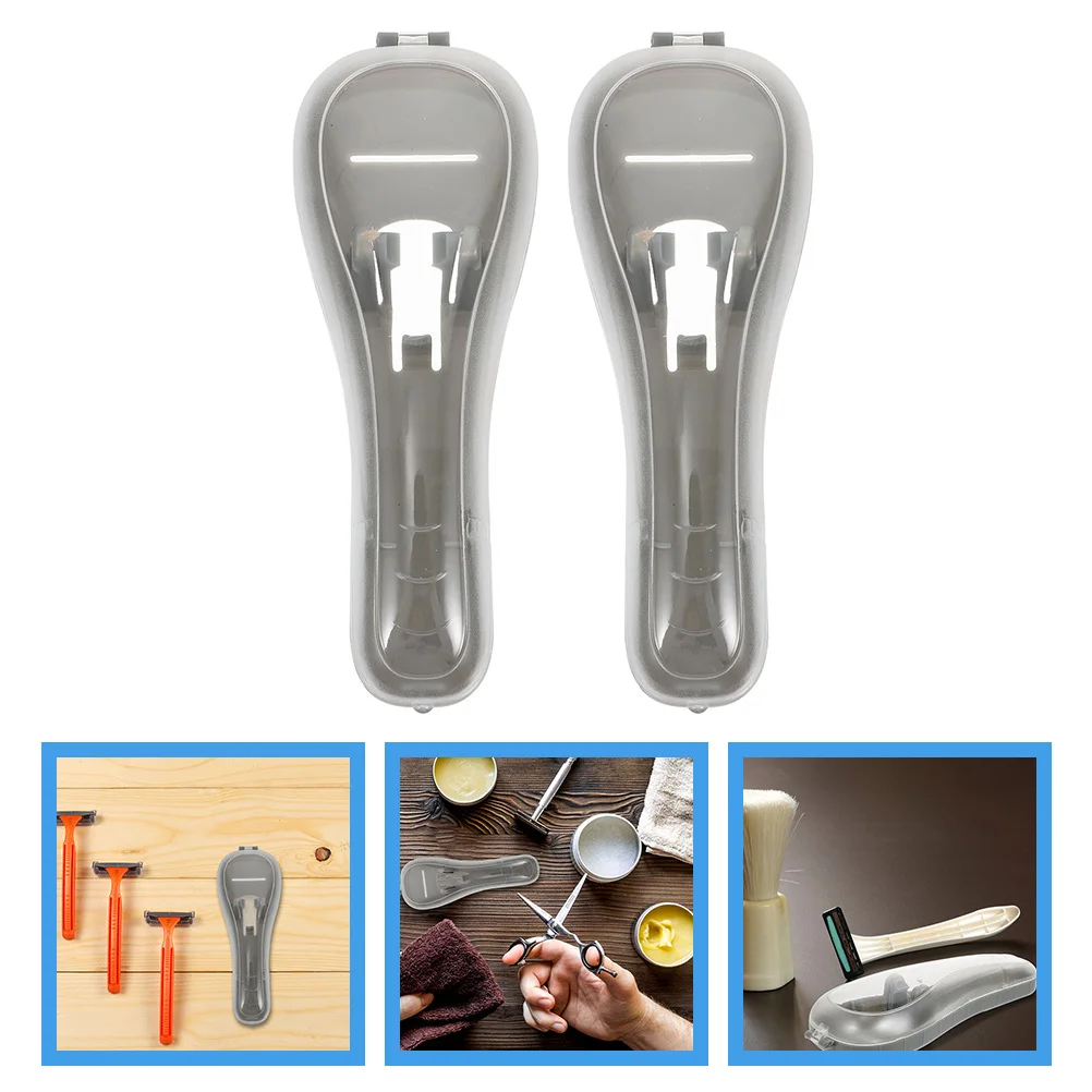 2 قطعة علبة الحلاقة حامل السفر المحمولة دليل الحلاقة صندوق تخزين مواد عالية الجودة معالجة دقيقة سطح أملس