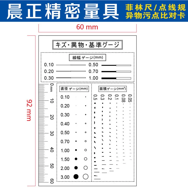 Chest Card Point Line Gauge Area Gauge Stain Card Stain Gauge Card Phillips Soft Ruler Benchmark Inspection Comparison