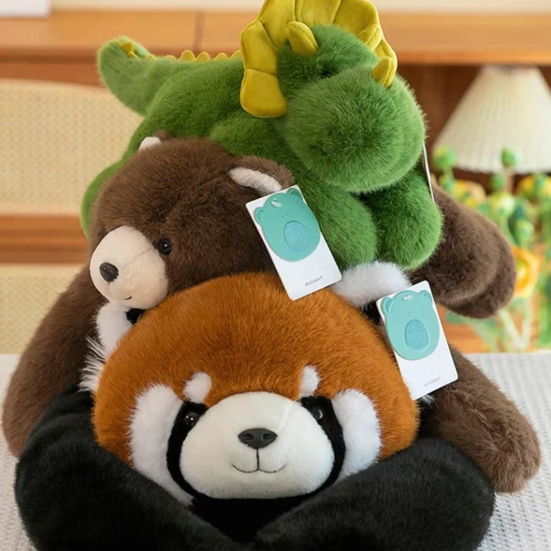 

30cm Kawaii Forest Animal Plush Pillow High Quality Soft Toy with Long Arms Red Raccoon Dinosaur Bear Sloth Koala for Home Decor