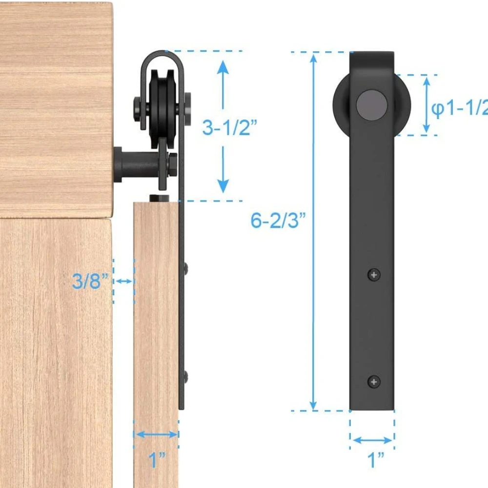 Imagem -06 - Lwzh 2.58ft Interior Super Mini Deslizante Barn Door Hardware Black Roller Rails Armário Armário Armário Kit Armário de Armazenamento j em Forma