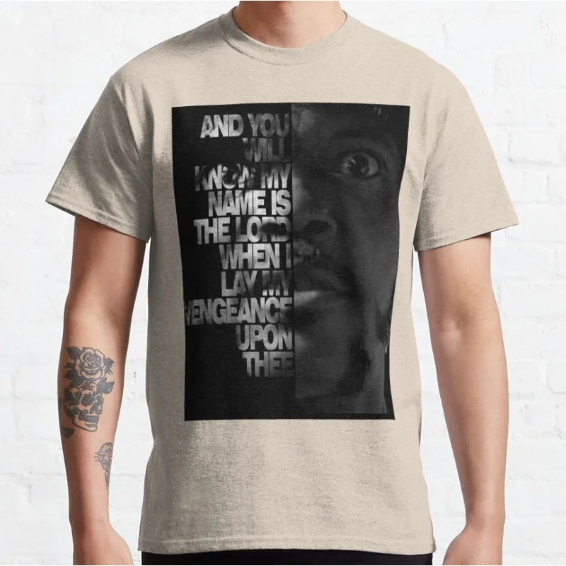 Samuel L Jackson Monologue 80s vintage movie Pulp fiction Short-sleeve crewneck T-shirt for men large size Adult Tops S-6xl