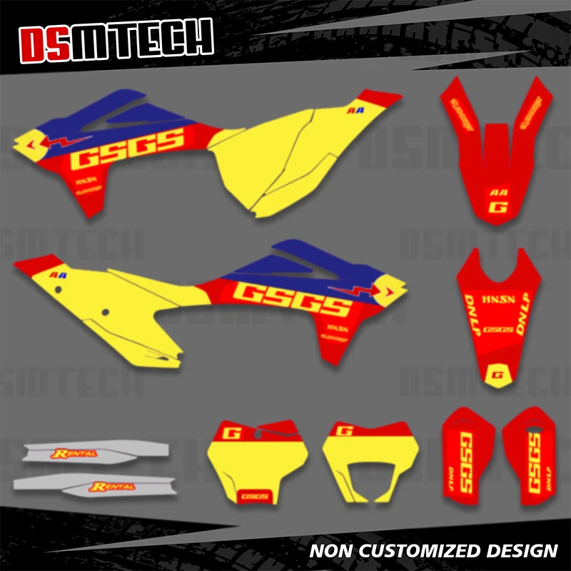 DSMTECH For GASGAS GAS GAS MC EX EC 125 250 300 350 450 2021 2022 2023 Full Graphics Decal Stickers Motorcycle Background Custom