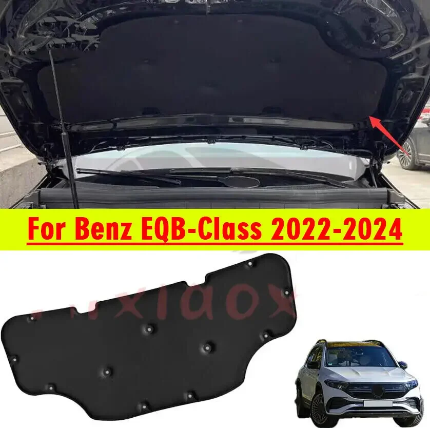 Black Hood Insulation Pad Heat Shield Blanket Cover For Benz EQB-Class 2022-2024
