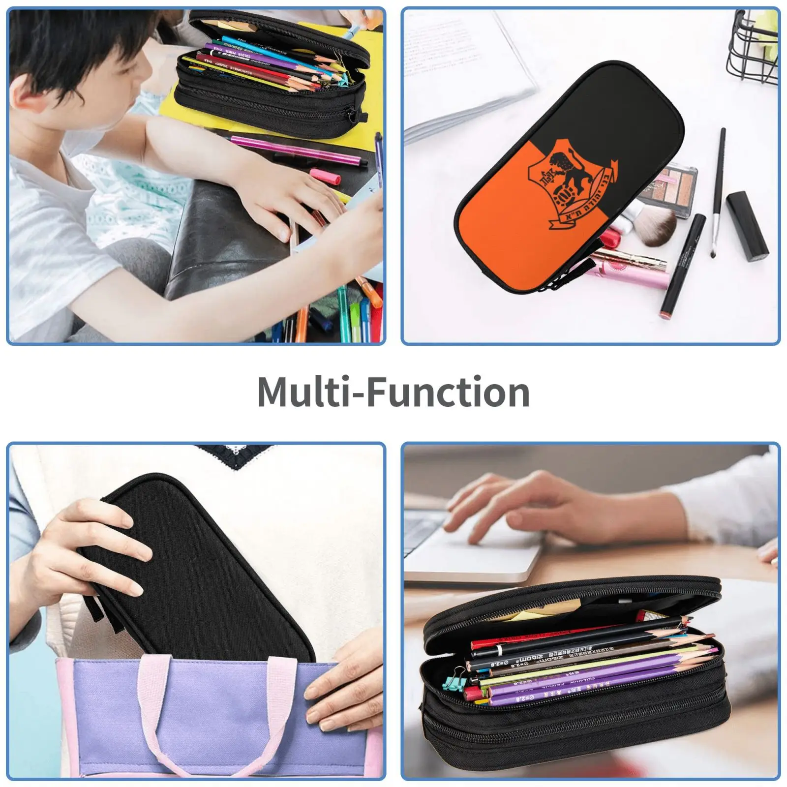 Bnei Yehuda Tel Aviv Big Capacity Pencil Pen Case Stationery Bag Pouch Holder Box Organizer for Teens Girls Adults Student