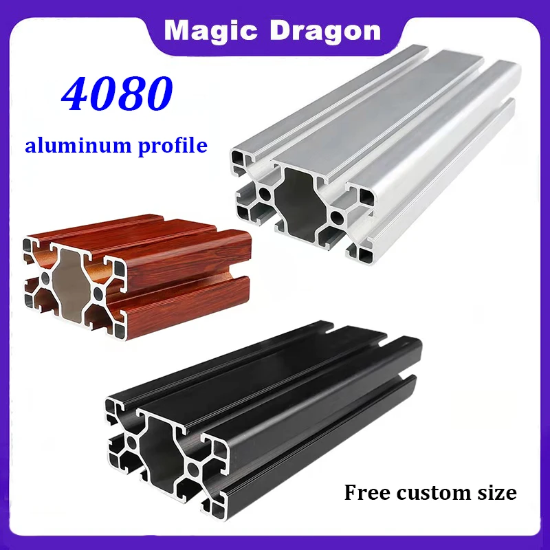 4080 Aluminum Profile Extrusion European Standard Anodized Linear Rail Aluminum Extrusion 4080 Profile for CNC 3D Printer Parts