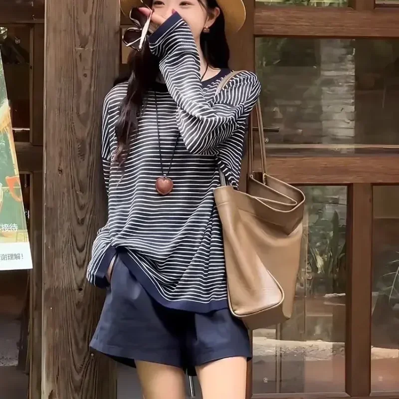 Pulovers With Sleeves Korean Style Women's Long Sleeve T-shirt Clothing Fashion 2025 Popular Clothes Cheap Trending Top Female