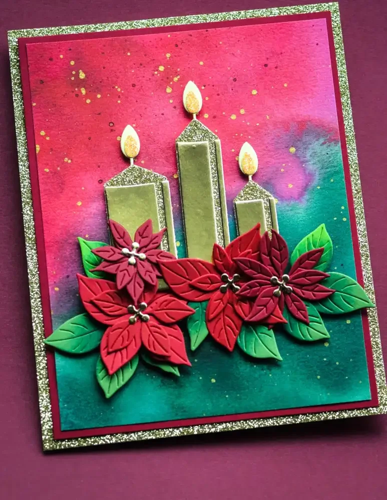 2024 Christmas Candles Bear Leaves Berries Metal Cutting Dies Clear Stamps Stencil Hot Foil for DIY Scrapbook Make Card Craft