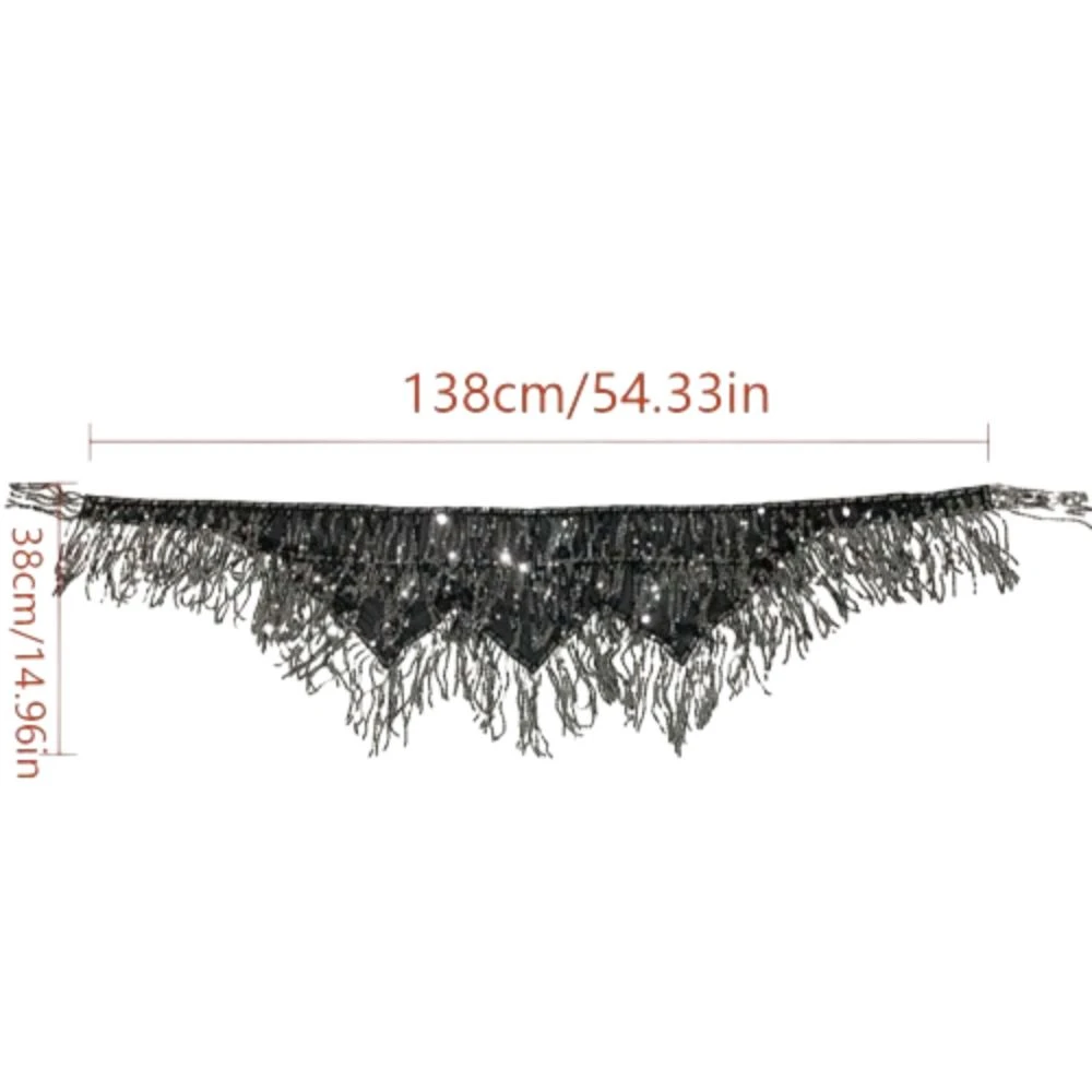 Shiny Sequins Belly Dance Hip Scarf Tassel 4 Colors Dance Skirt Waist Belts Indian Style Elegant Belly Dance Belt Dance Costumes