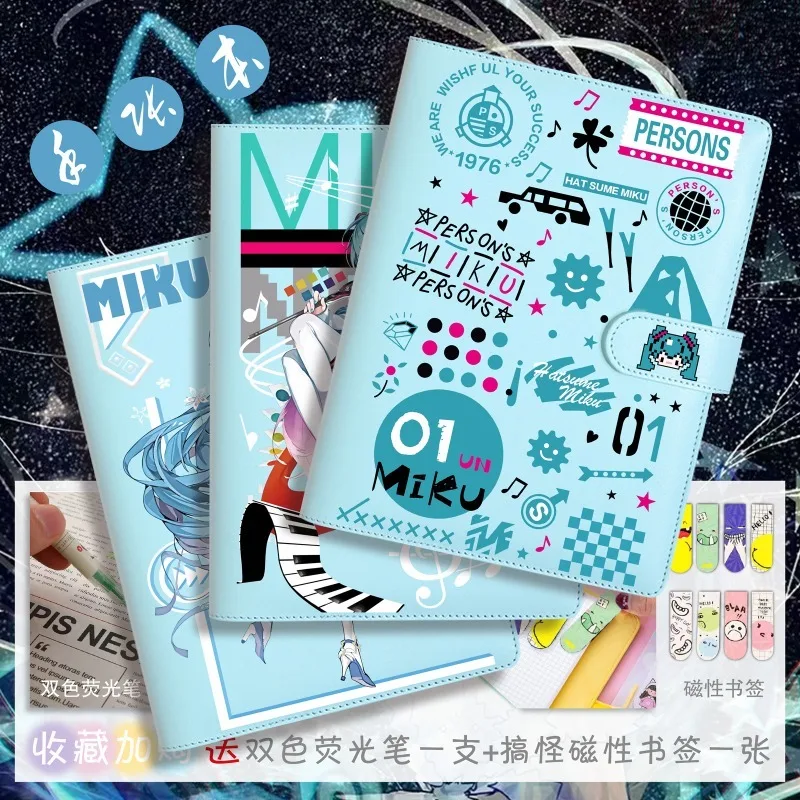 Anime Hatsune Miku Notebook Cartoon Hatsune Miku Student Loose Leaf Journal Cute Girl Hand Ledger Gift libro portatile all\'ingrosso