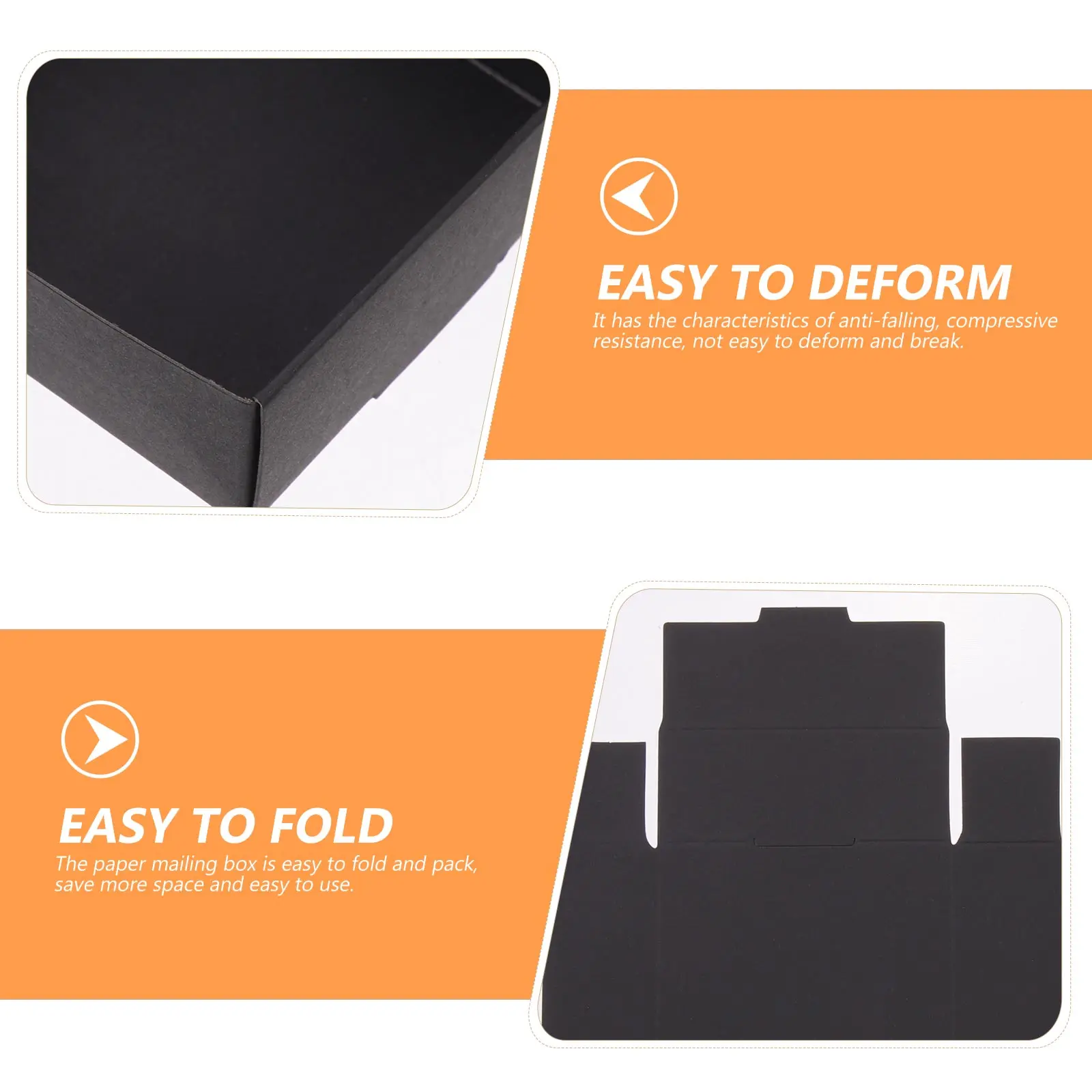 20Pcs Black Packaging Box Heavy Duty Mailing Box for Packing Delivery Storage Waterproof Crush Resistant Neat Design