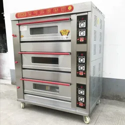 Commercial Oven Gas Three-Layer Six-Dish Multifunction Timed Large Capacity Cake Machine Bakery Pizza Maker